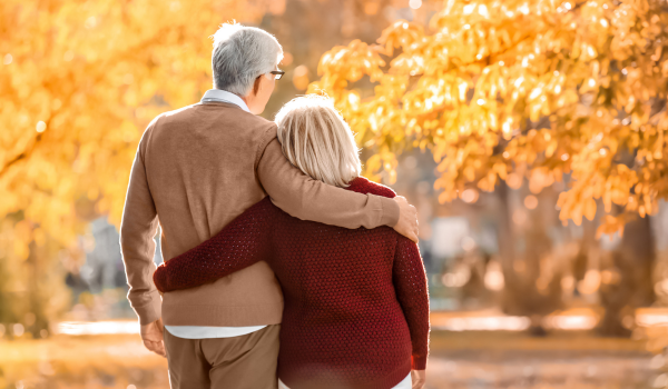 Couple enjoying the fall foilage.