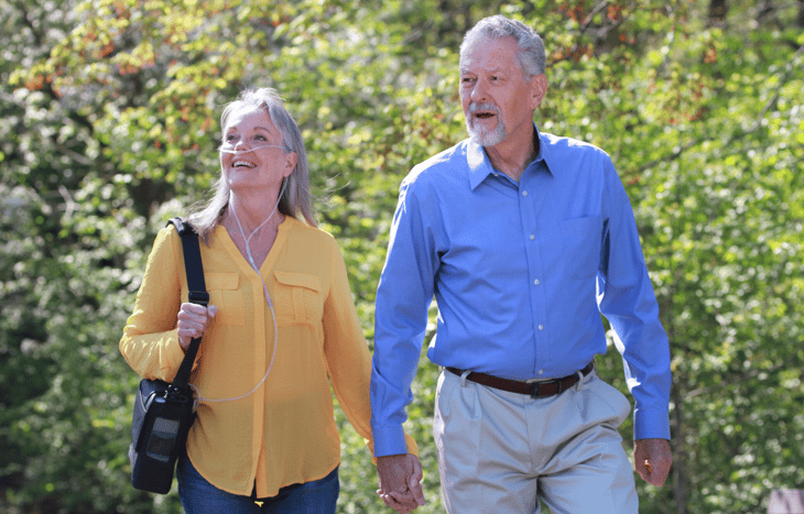 Walking in park